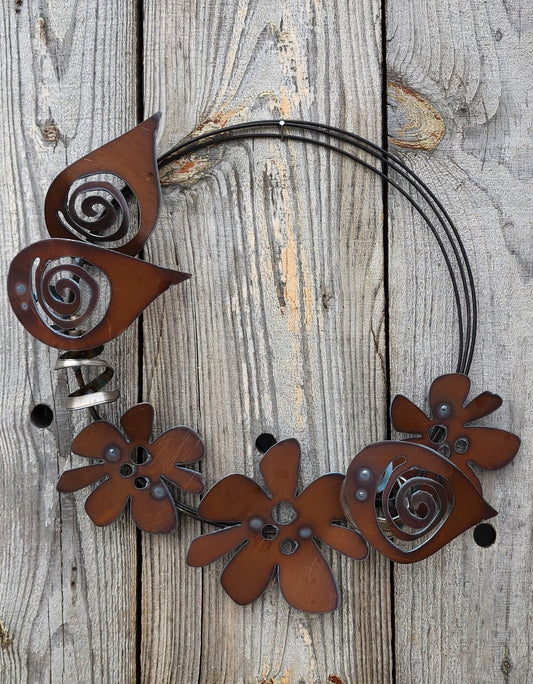 flower wreath | rust metal art